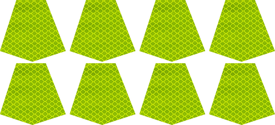 Set of 8 - 3M Yellow Bullard Style Retro Prismatic Trapezoids
