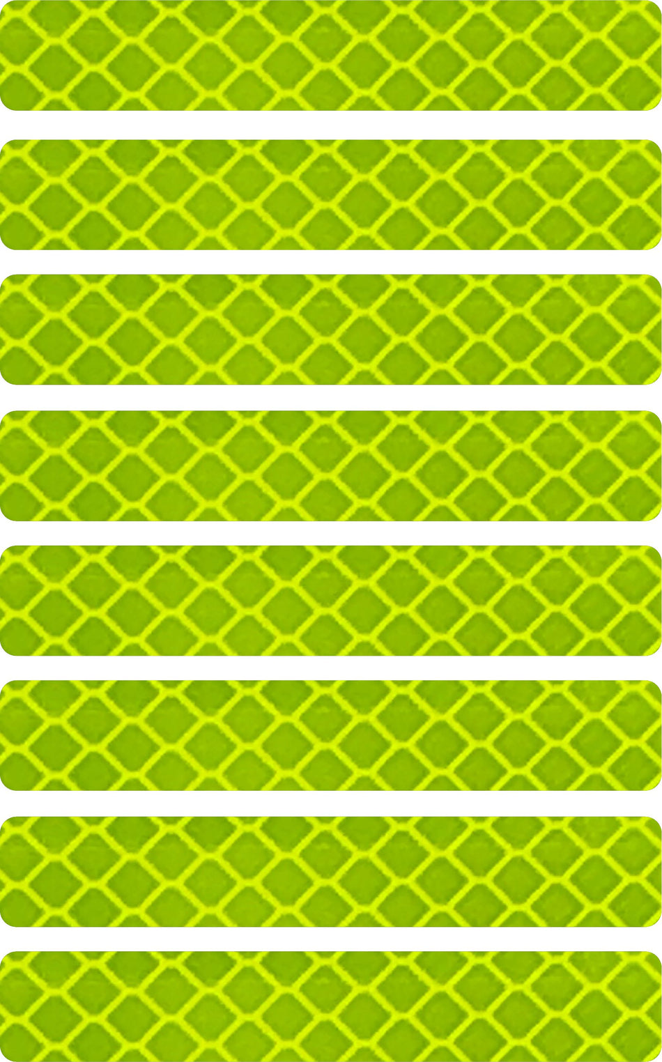 Set of 8 - 3M Yellow 6" x 1" Retro Prismatic Strip Decals